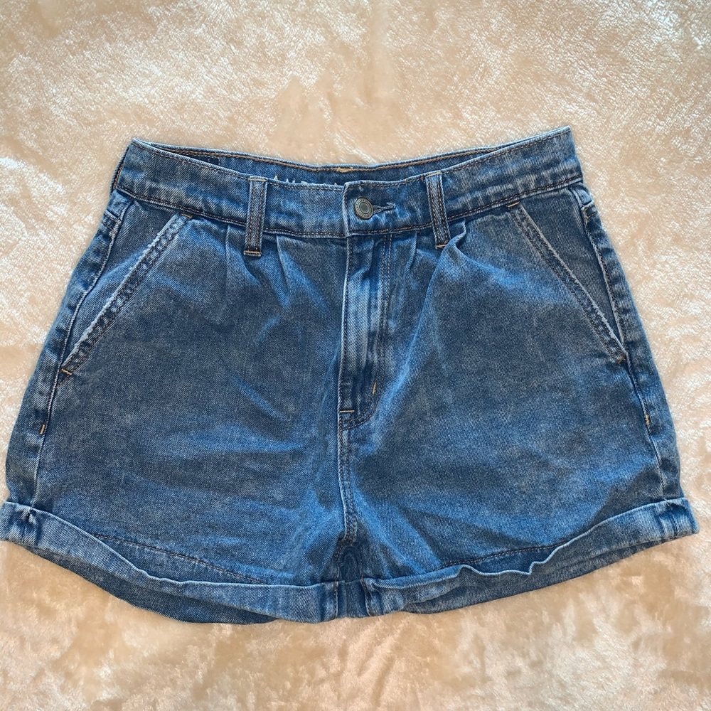 blue denim jean shorts